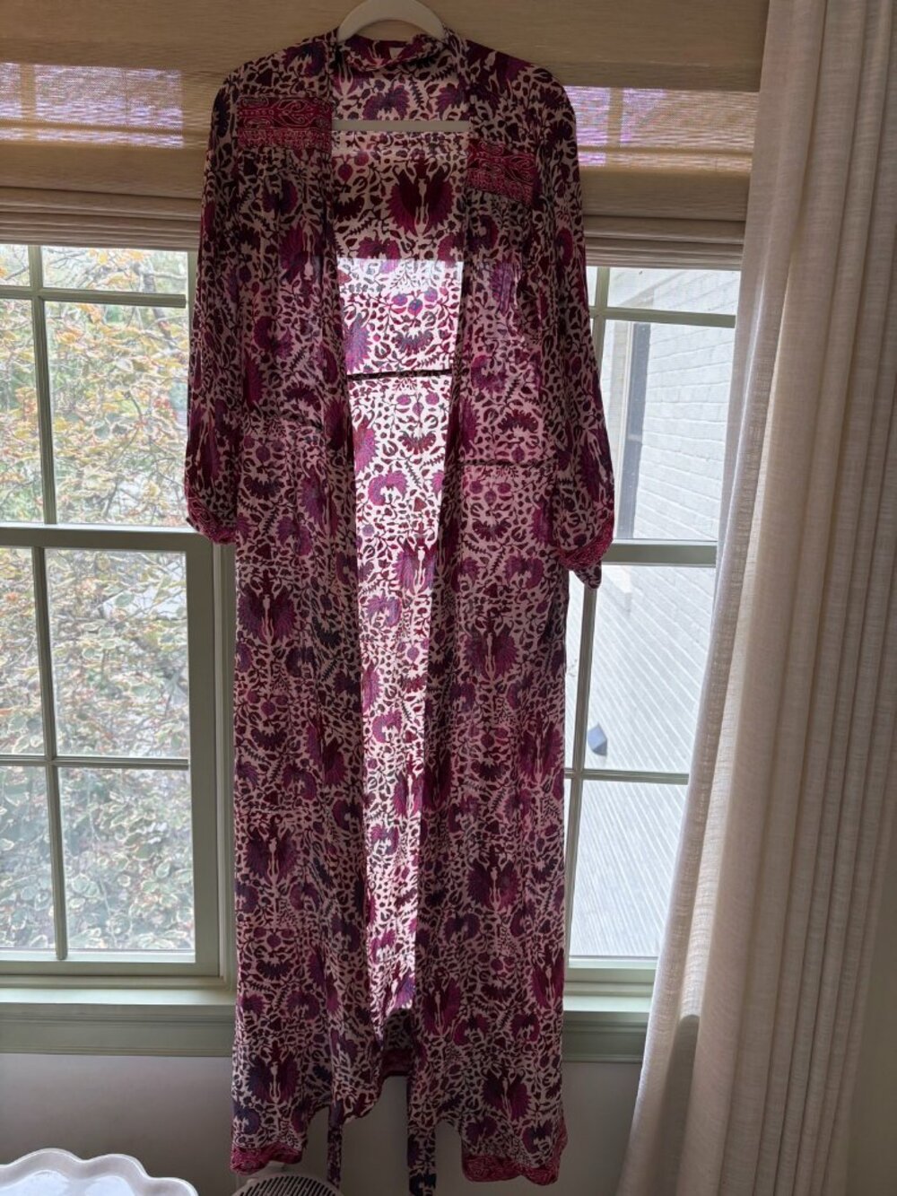 Natalie Martin Pink Floral Wrap Duster 1